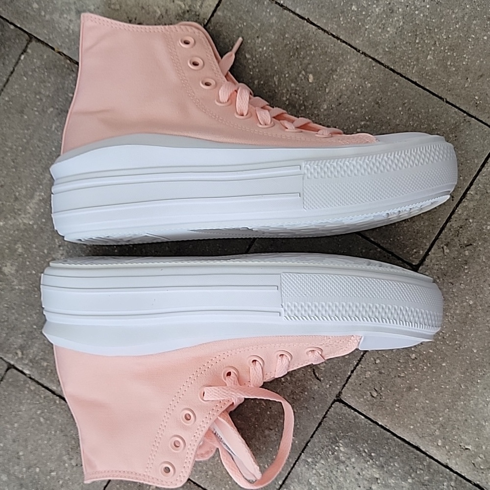 Converse Women's CTAS Move Hi Top Platform Sneakers Storm Pink & White Canvas W8 - Picture 6 of 8